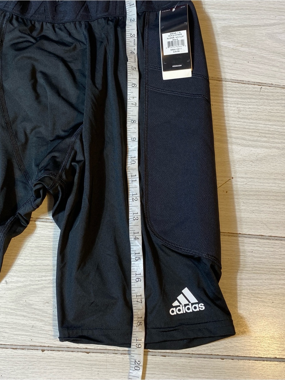 Adidas Men’s XL Triple Stripe Slider No Cup Compression Shorts Black NWT. - Picture 7 of 9